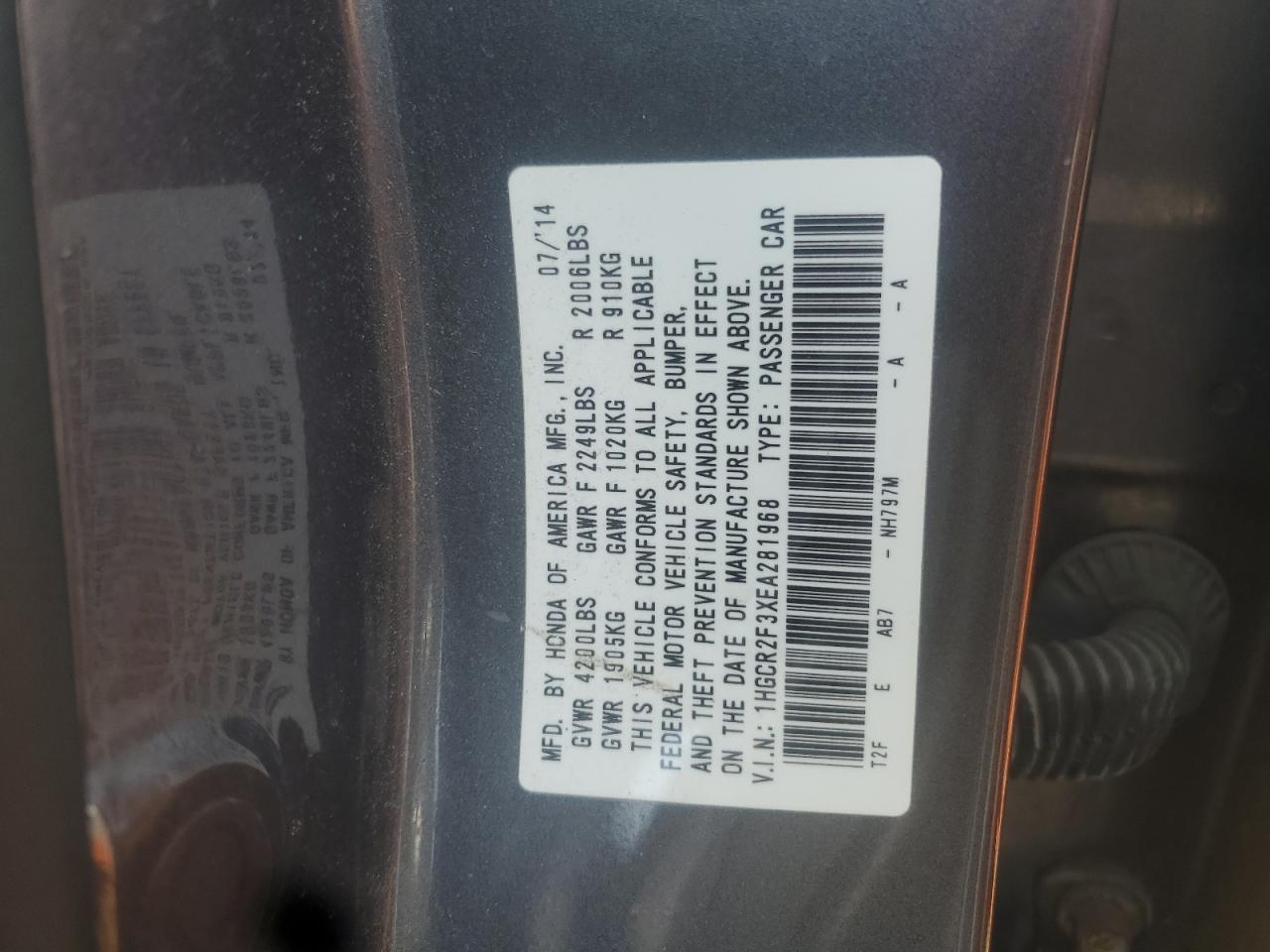 2014 HONDA ACCORD