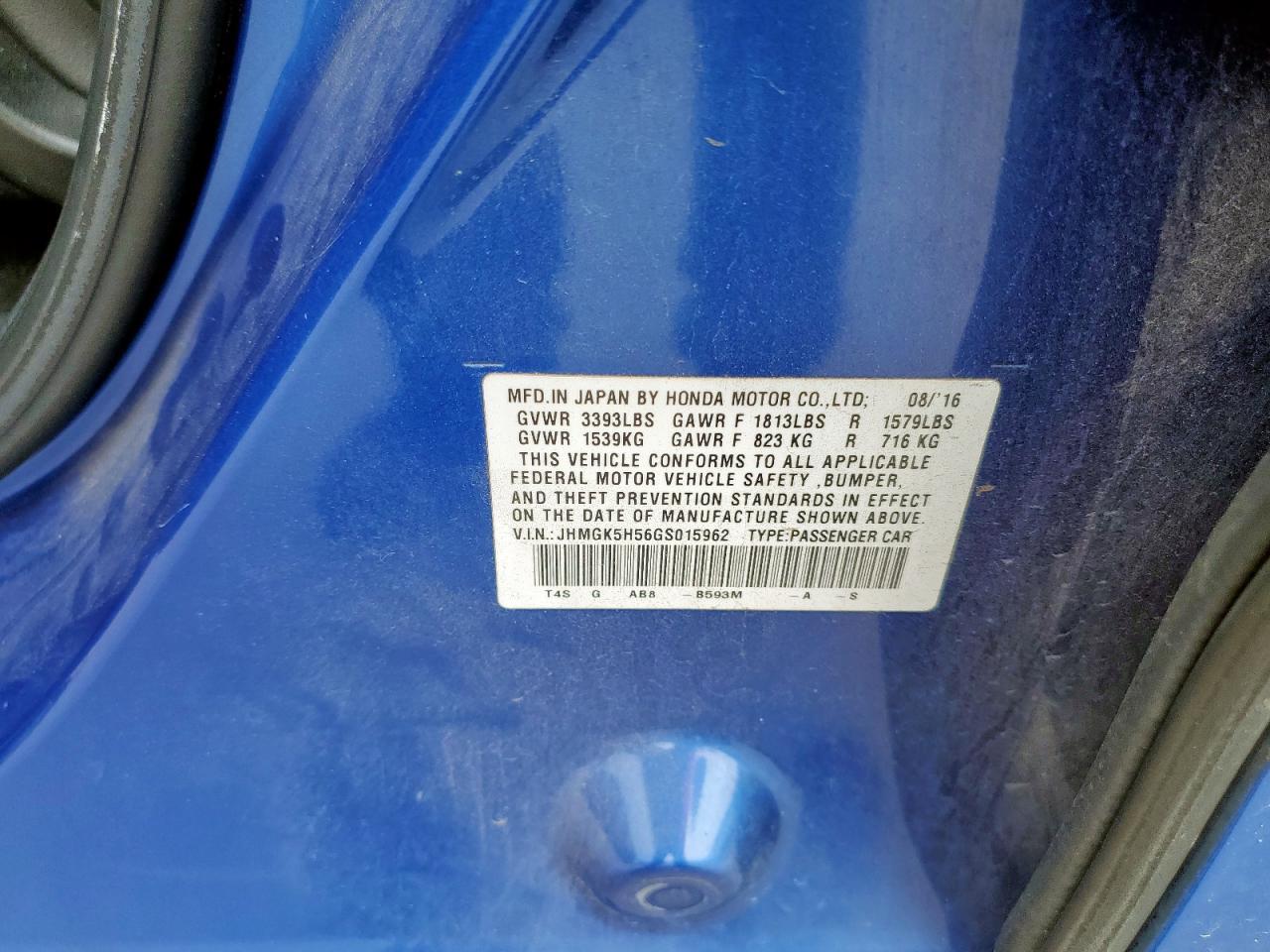 2016 HONDA FIT