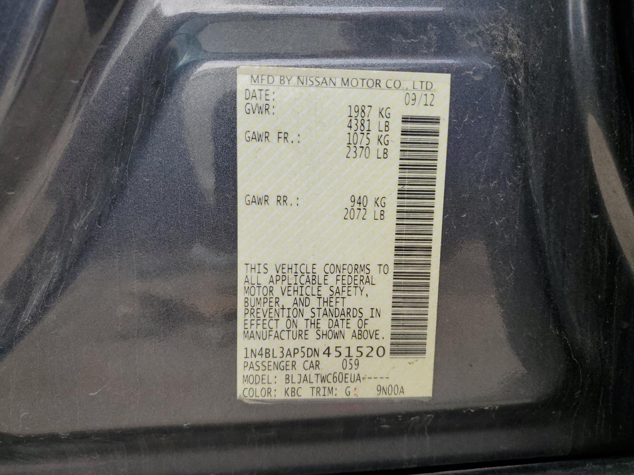 2013 NISSAN ALTIMA