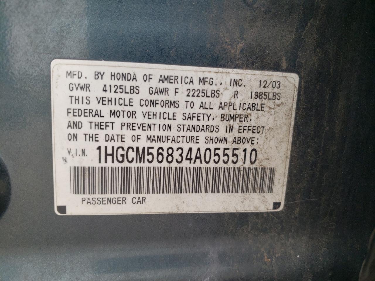 2004 HONDA ACCORD