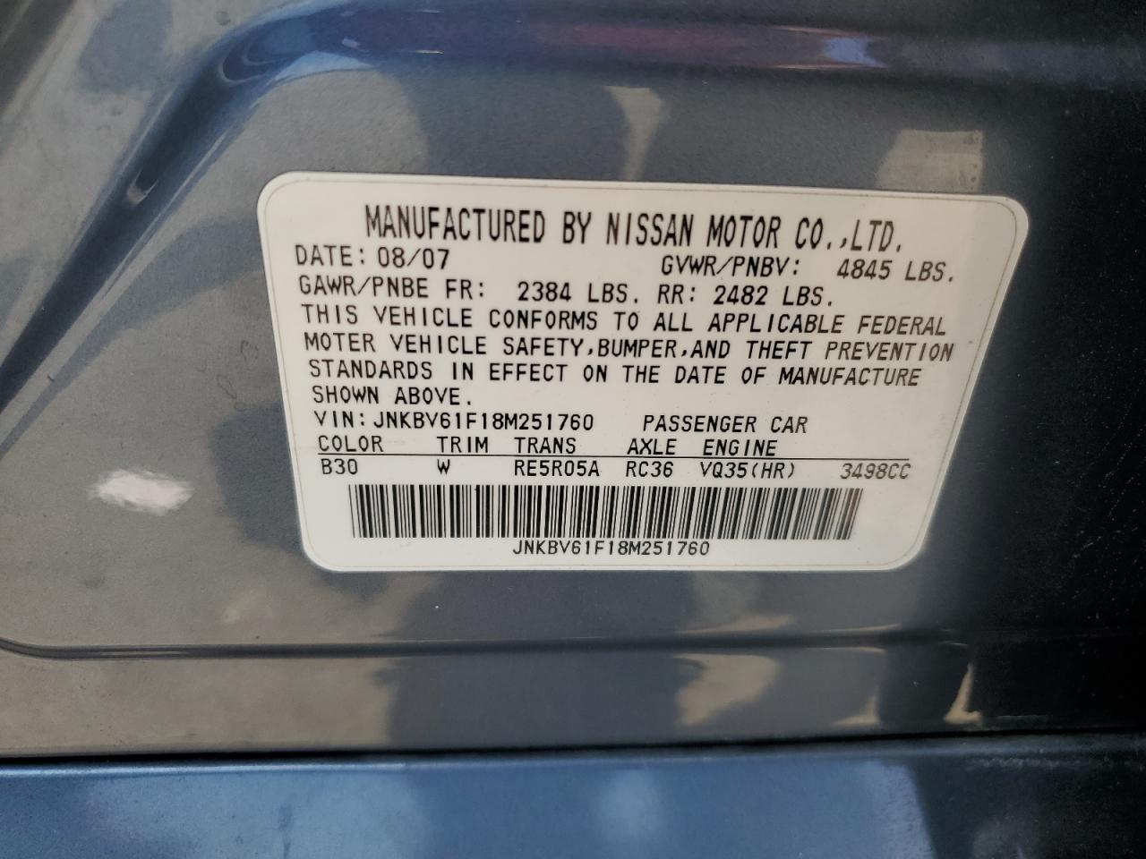 2008 INFINITI G35