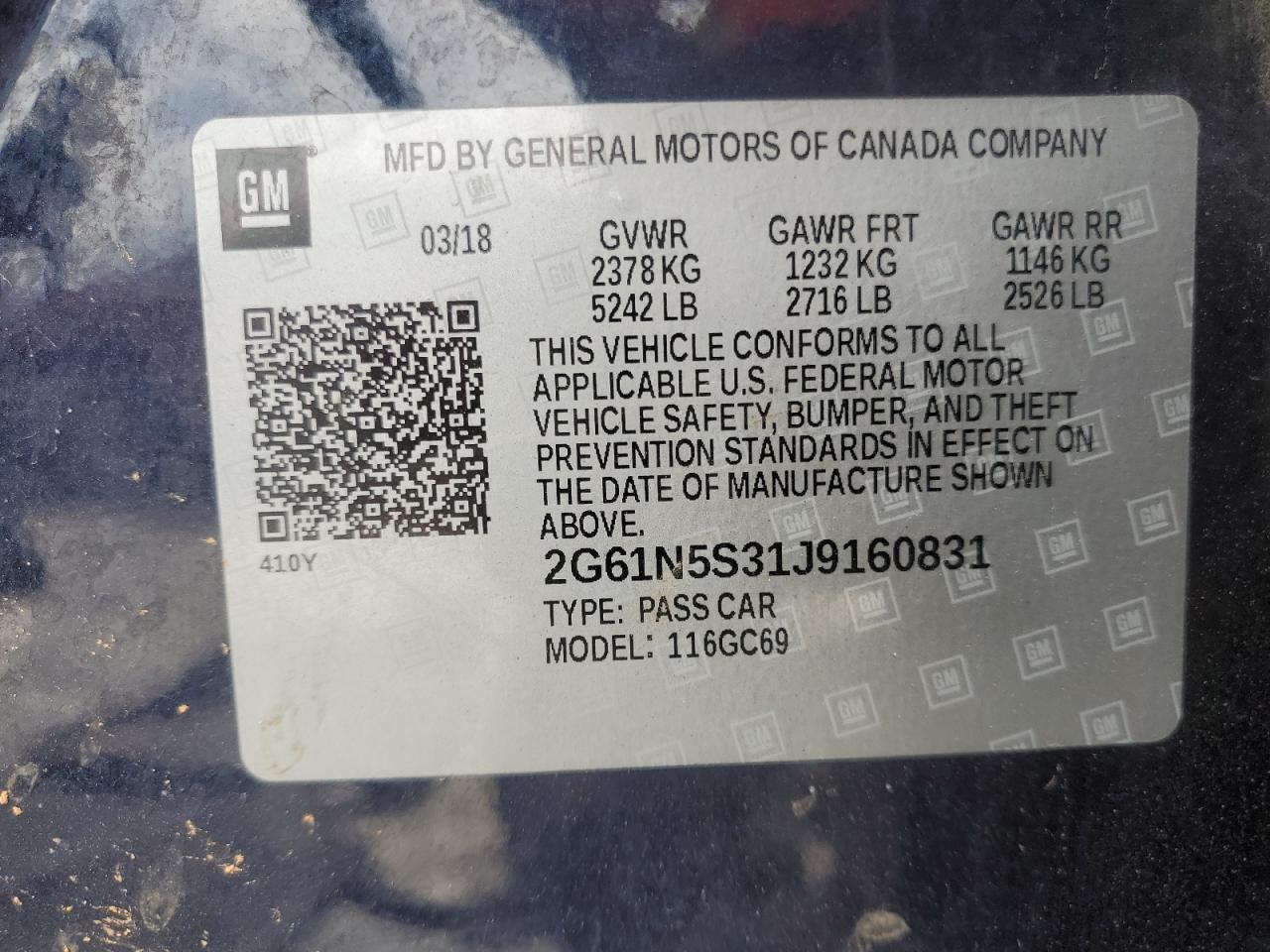 2018 CADILLAC XTS