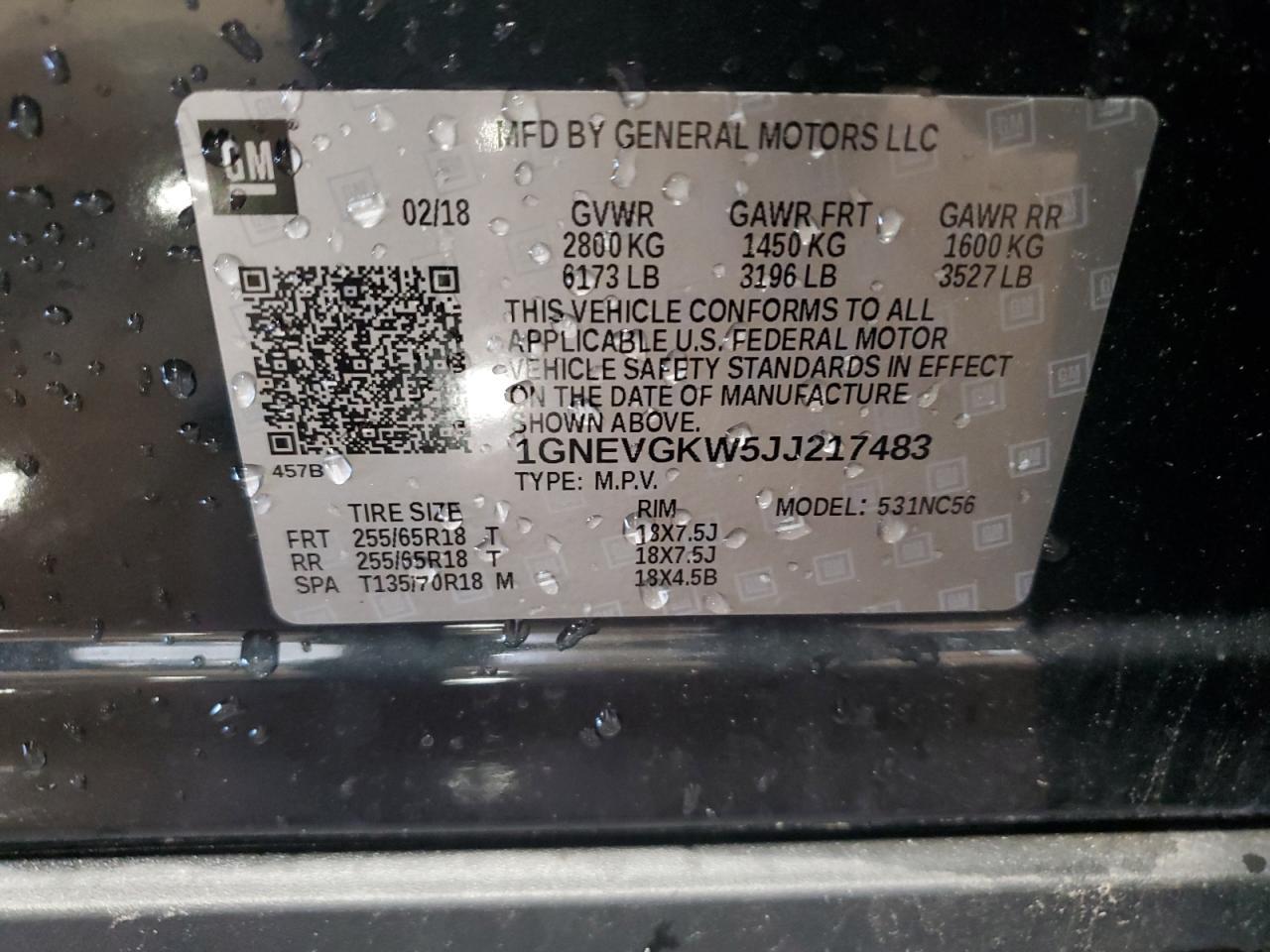 2018 CHEVROLET TRAVERSE