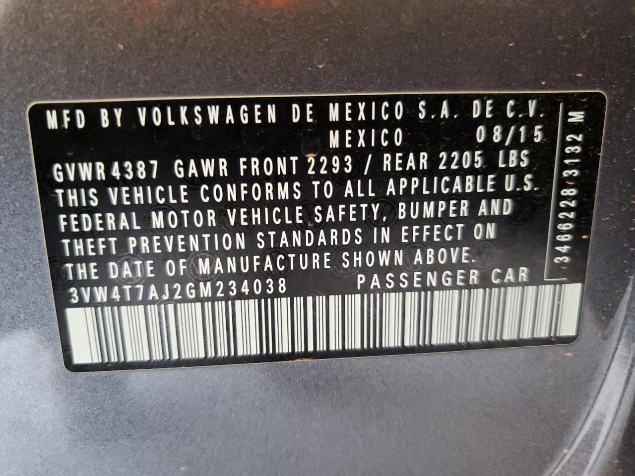 2016 VOLKSWAGEN JETTA