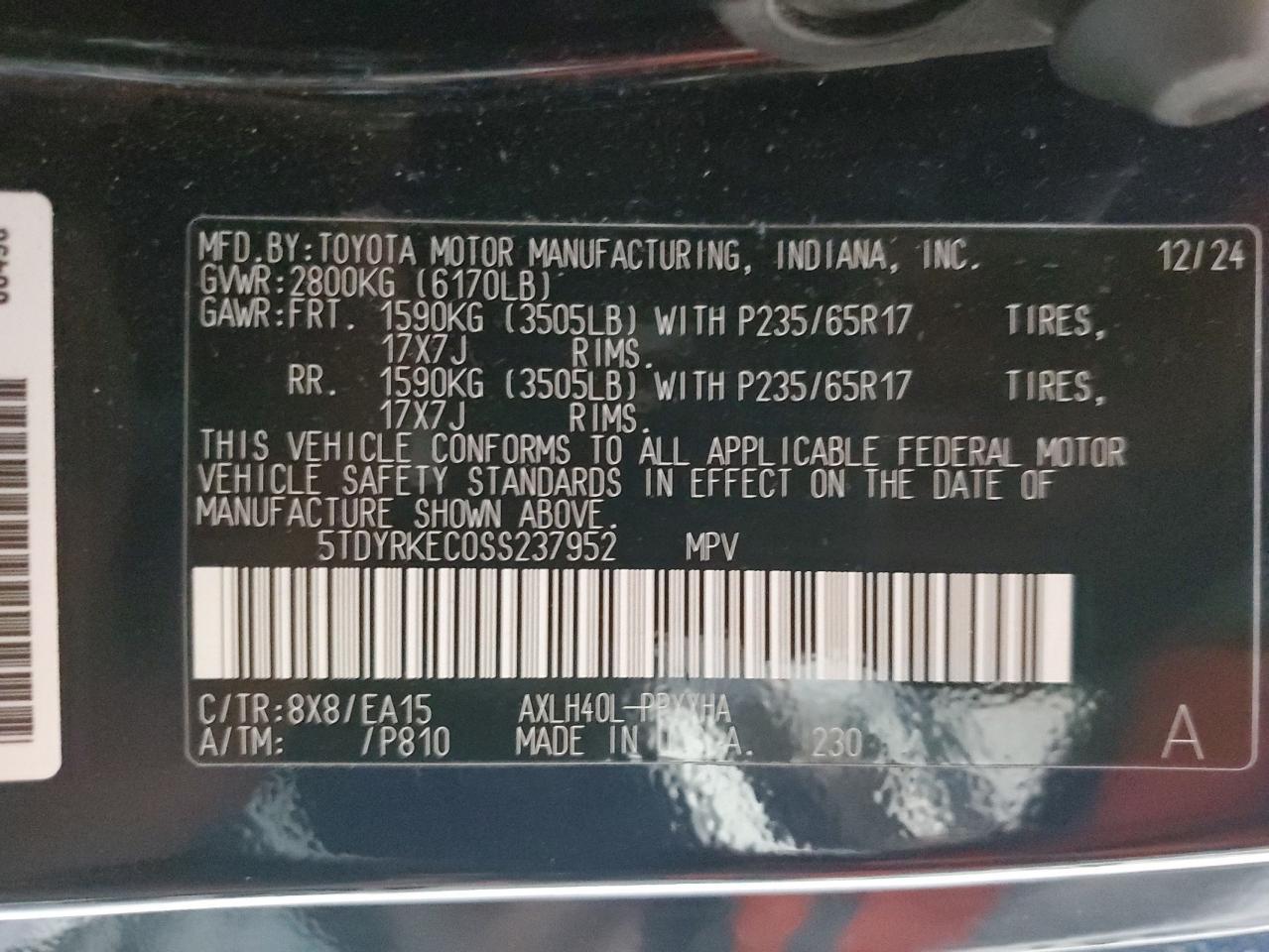 2025 TOYOTA SIENNA