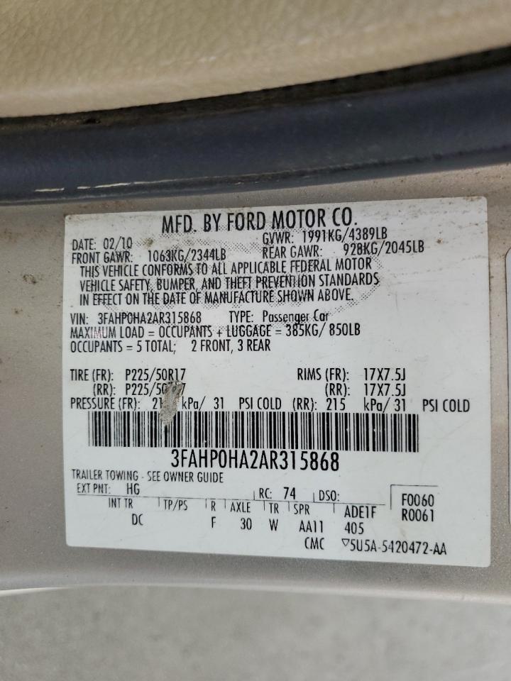 2010 FORD FUSION