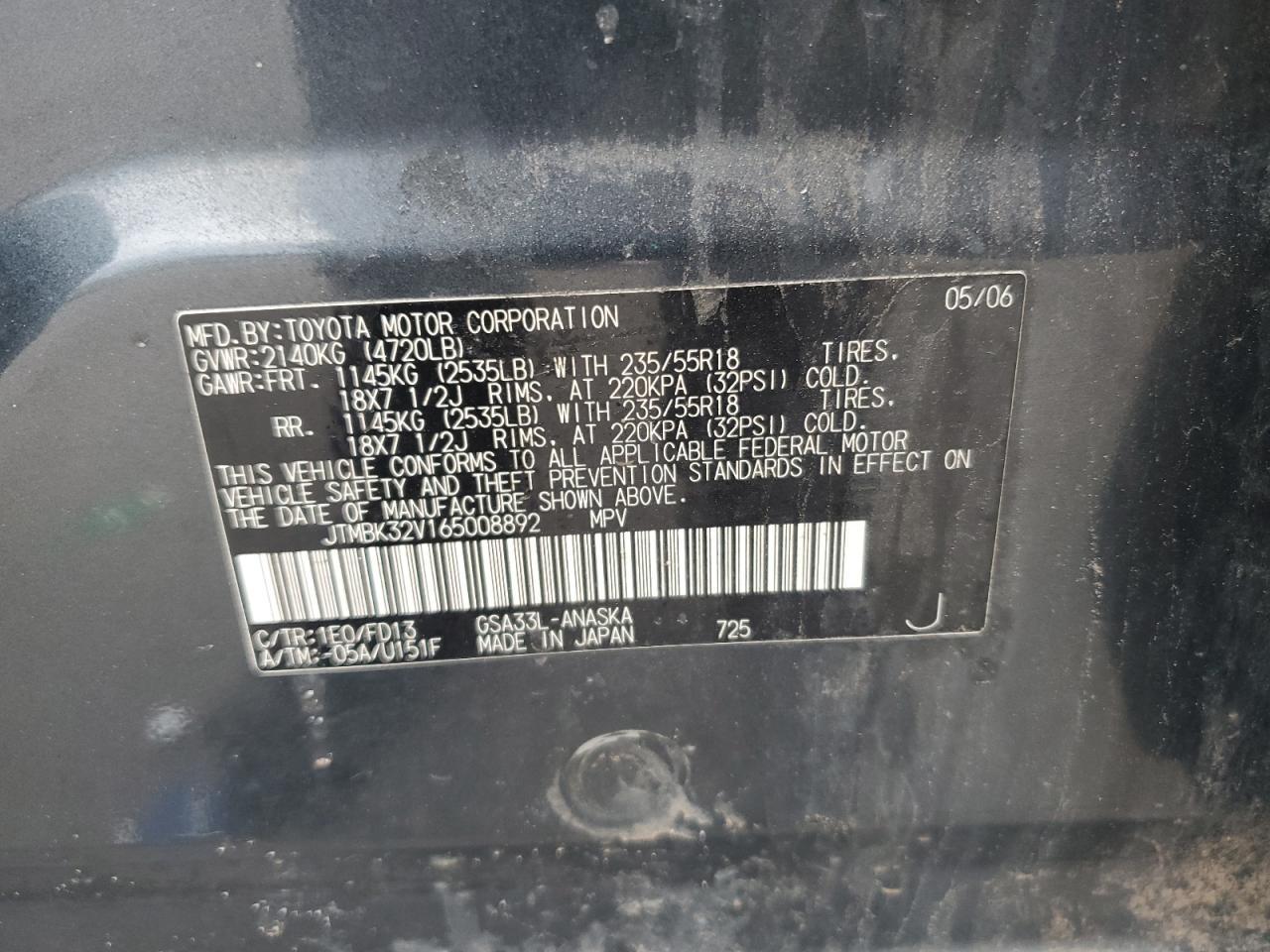 2006 TOYOTA RAV4