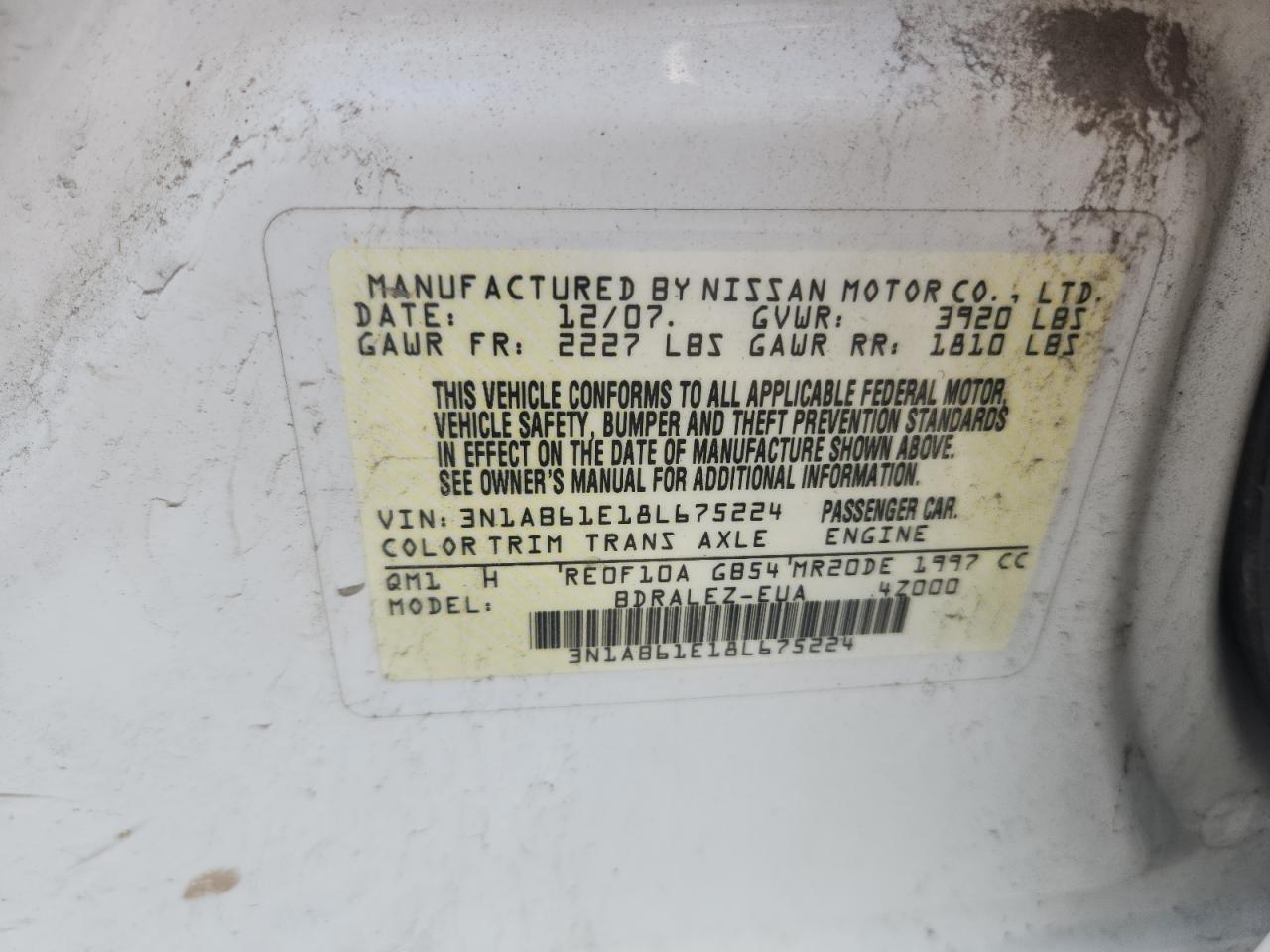 2008 NISSAN SENTRA