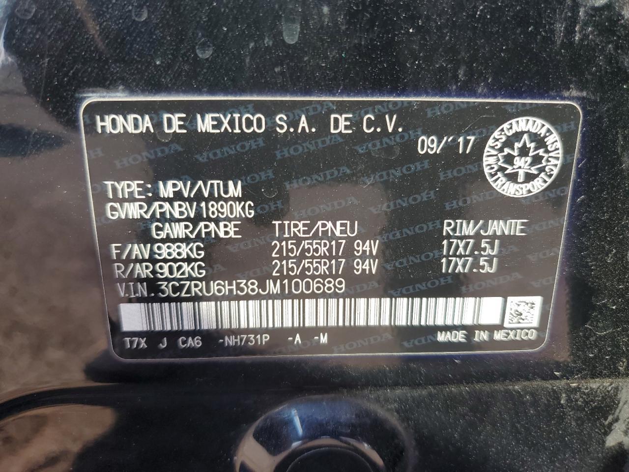 2018 HONDA HR-V