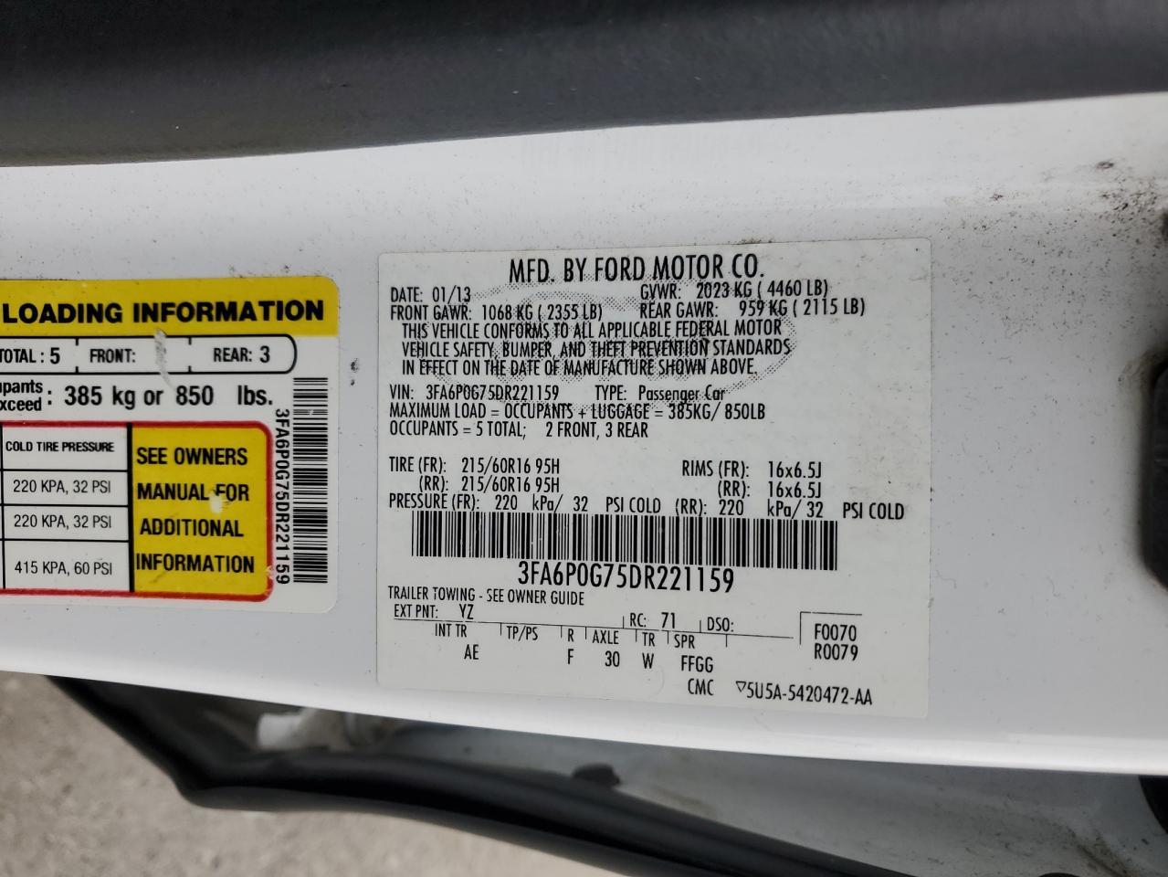2013 FORD FUSION