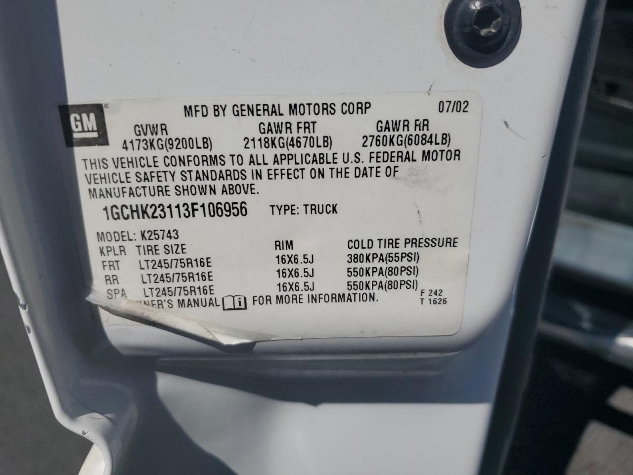 2003 CHEVROLET Silverado