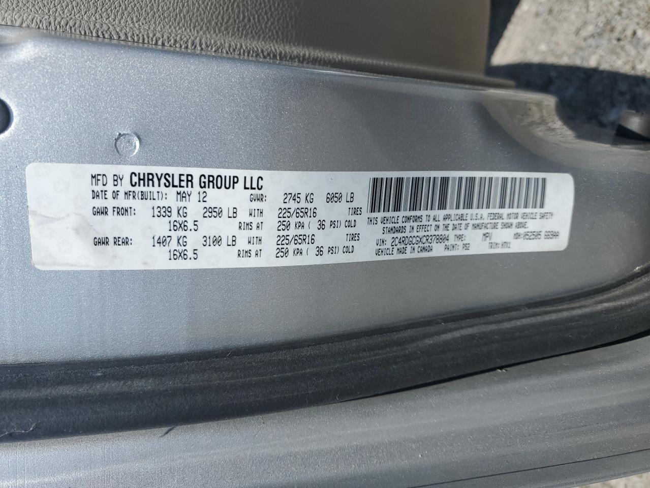 2012 DODGE GRAND CARAVAN