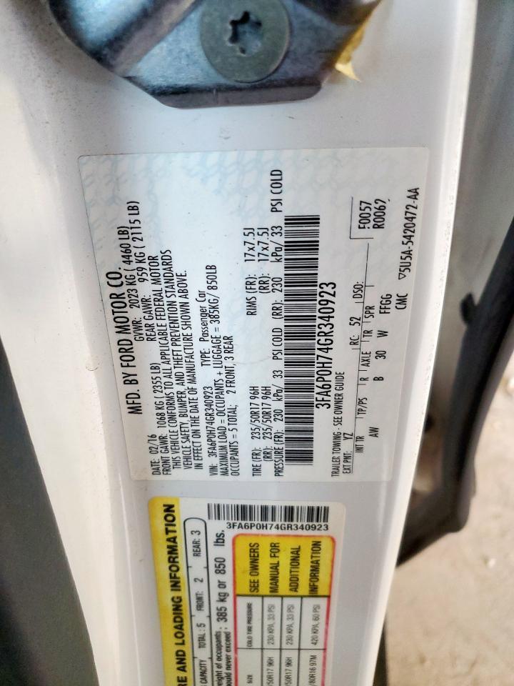 2016 FORD FUSION