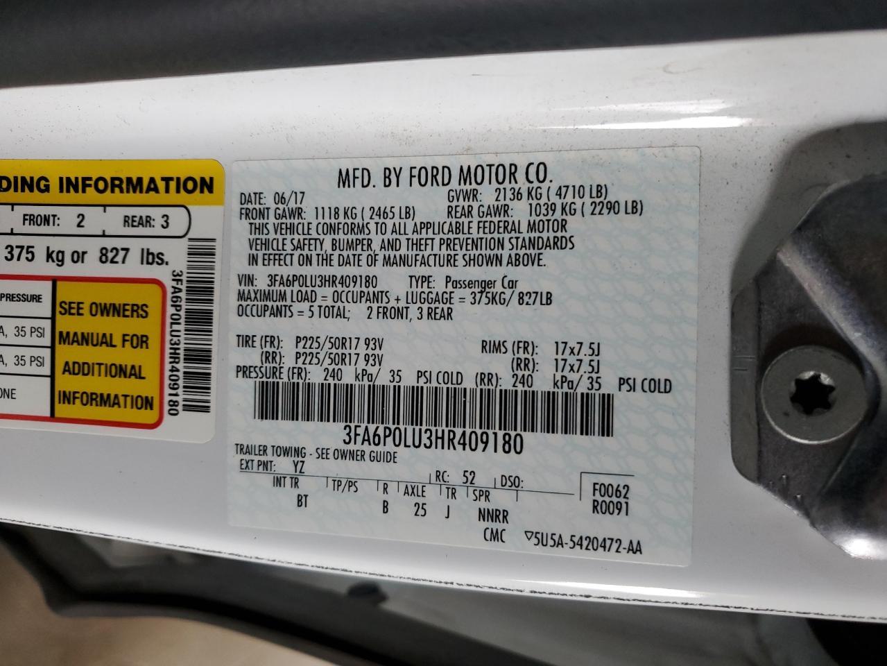 2017 FORD FUSION
