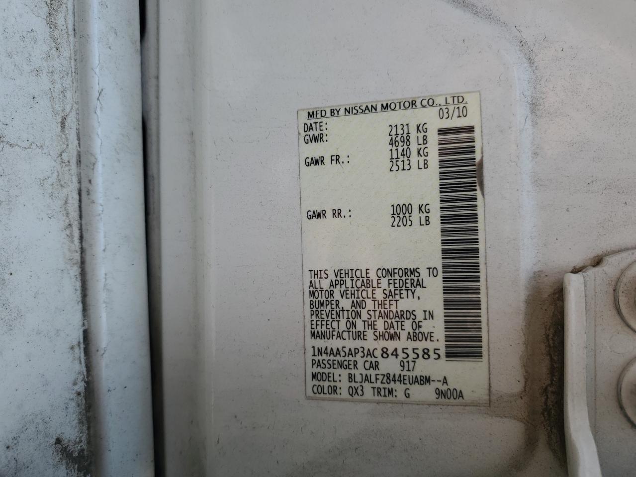 2010 NISSAN Maxima