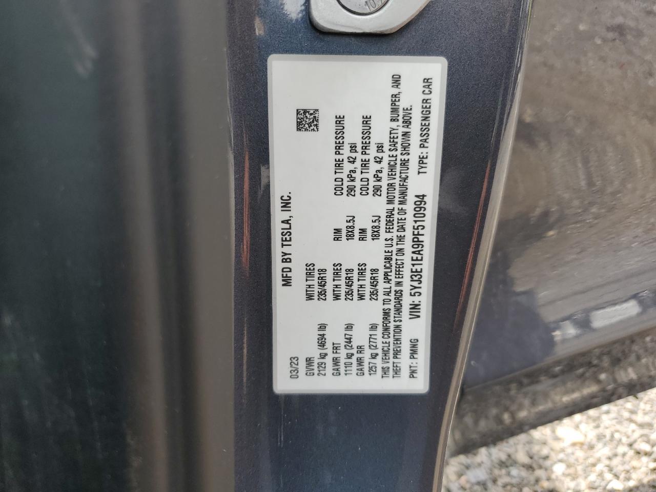 2023 TESLA MODEL 3