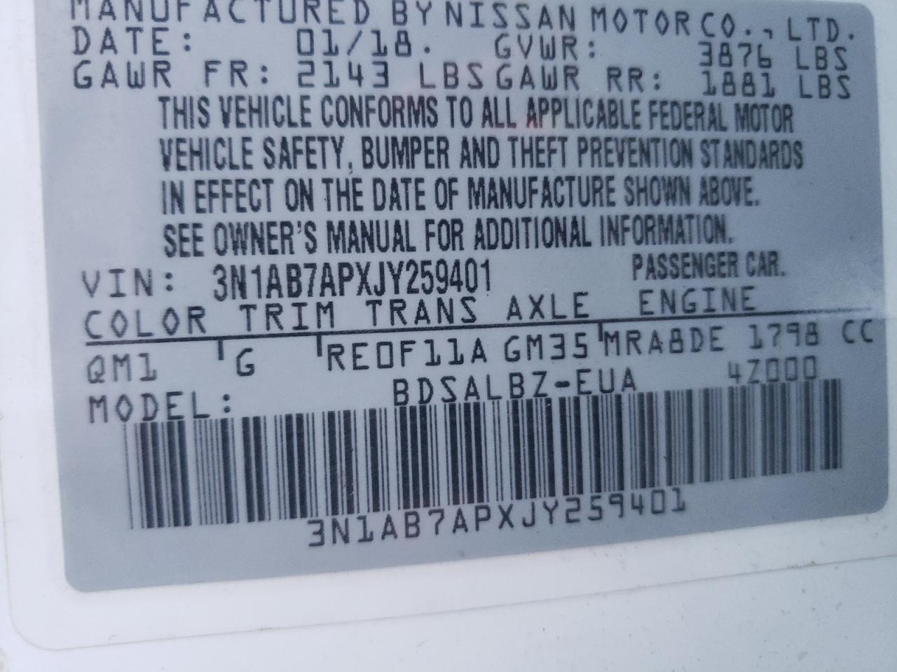 2018 NISSAN SENTRA