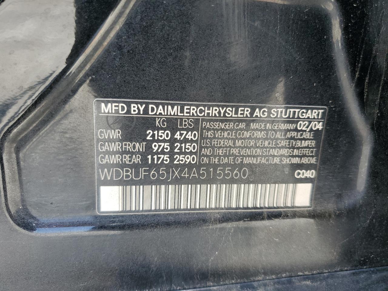 2004 MERCEDES-BENZ E-Class