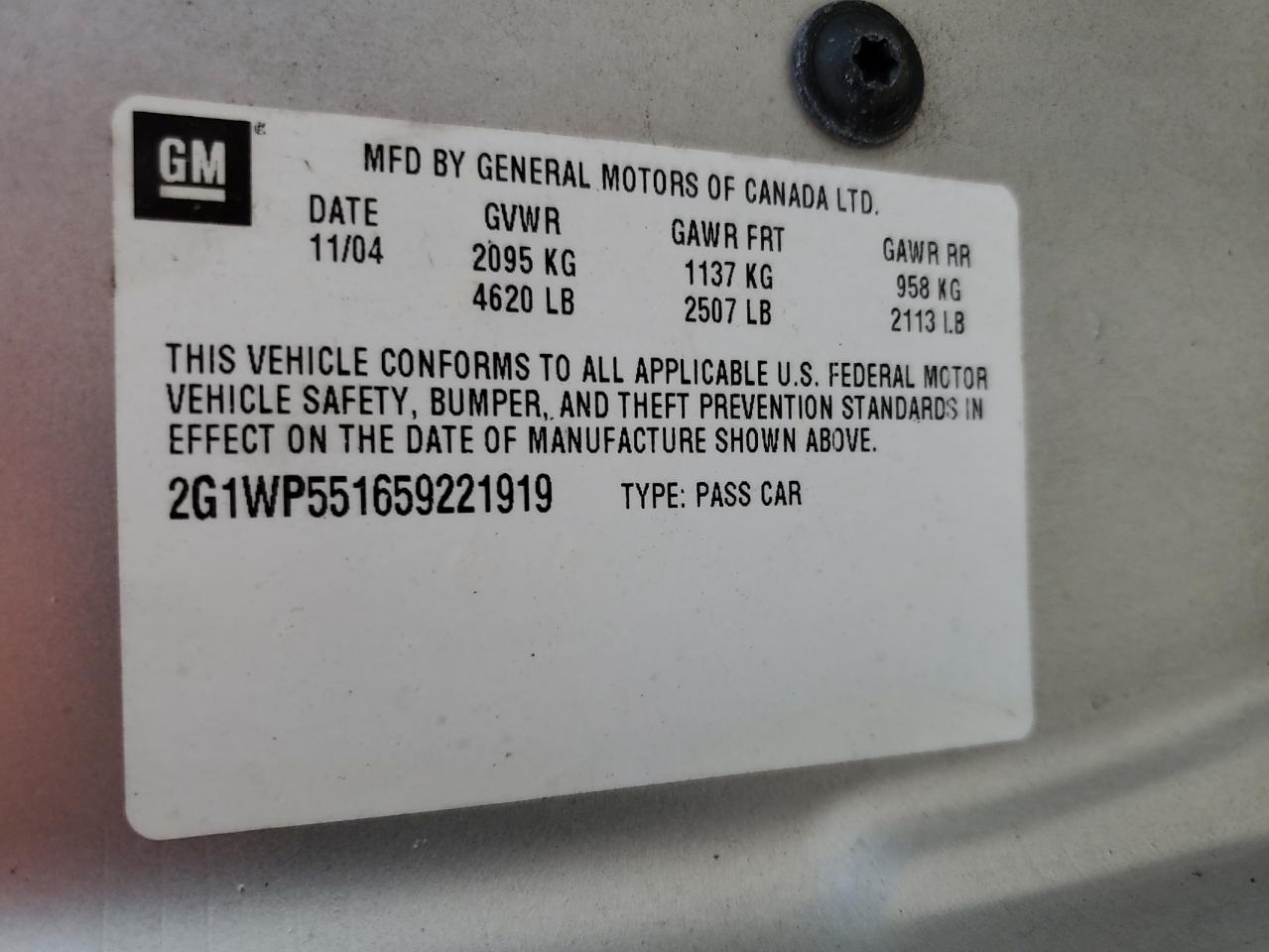 2005 CHEVROLET IMPALA