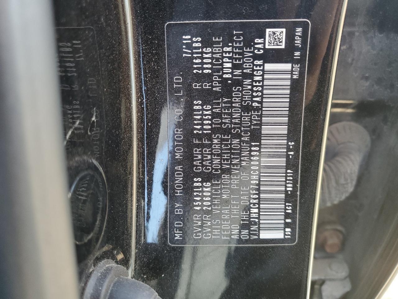 2017 HONDA ACCORD