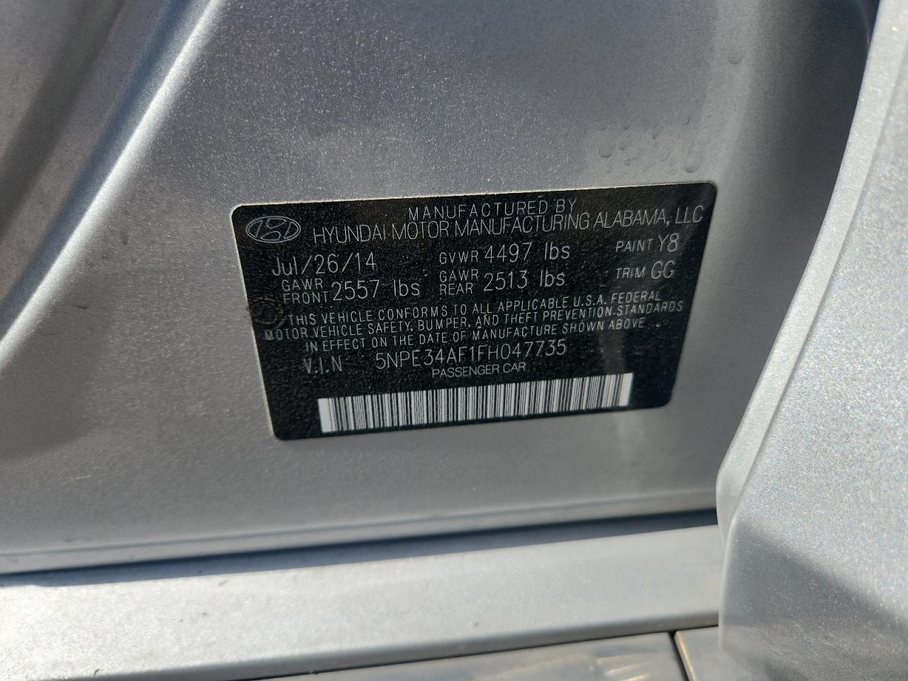 2015 HYUNDAI SONATA