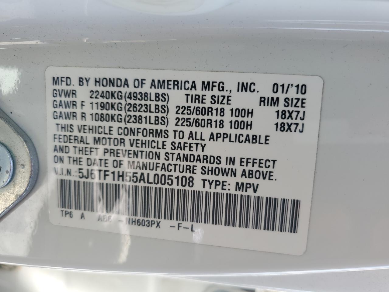 2010 HONDA ACCORD