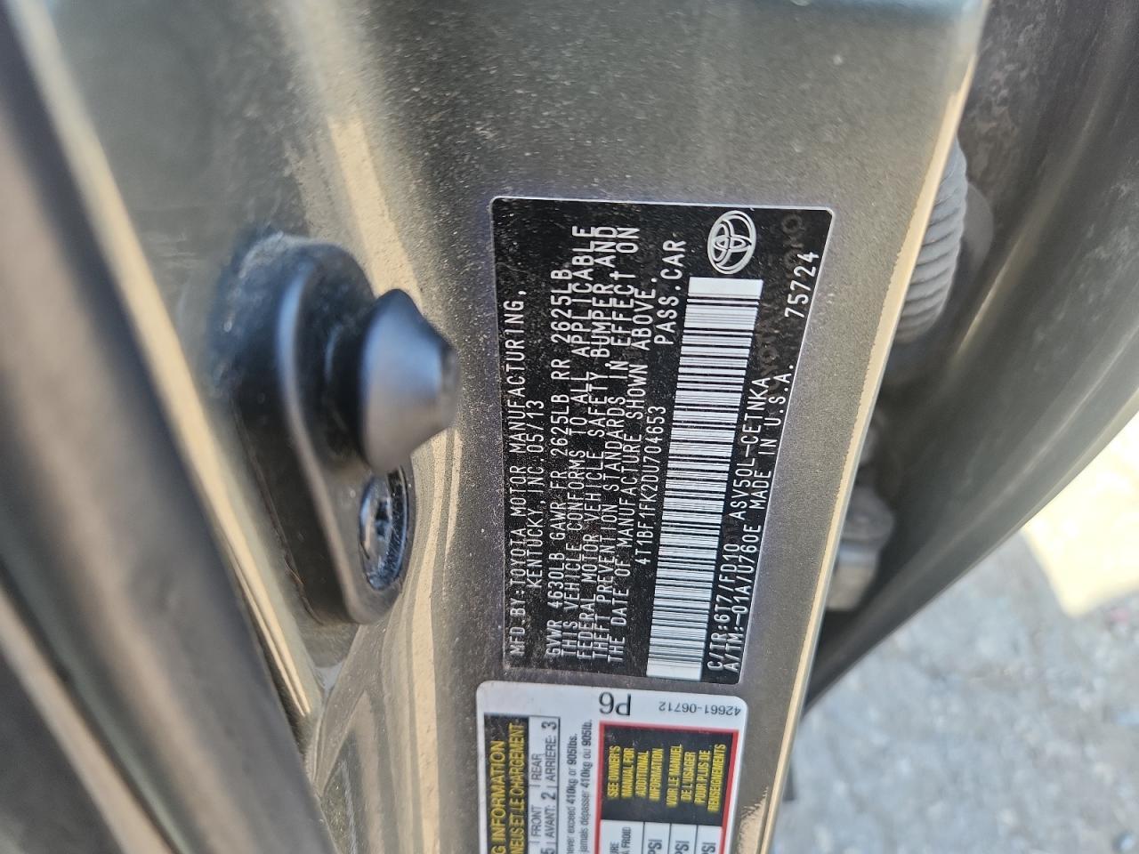 2013 TOYOTA CAMRY