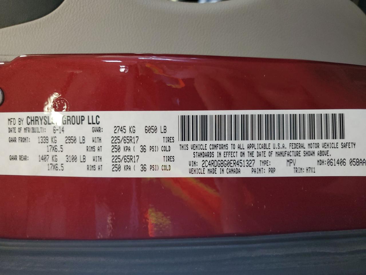 2014 DODGE GRAND CARAVAN