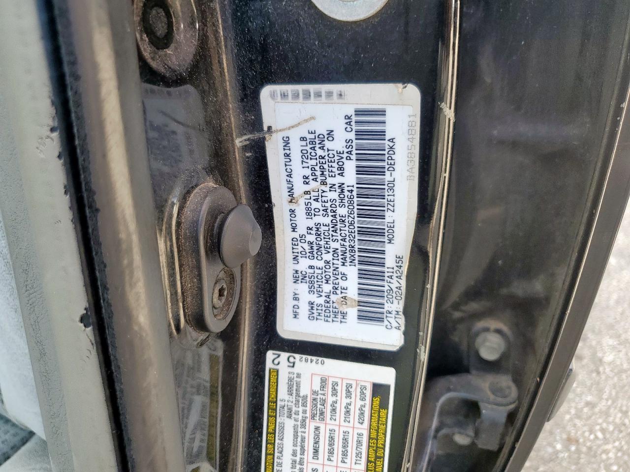 2006 TOYOTA COROLLA