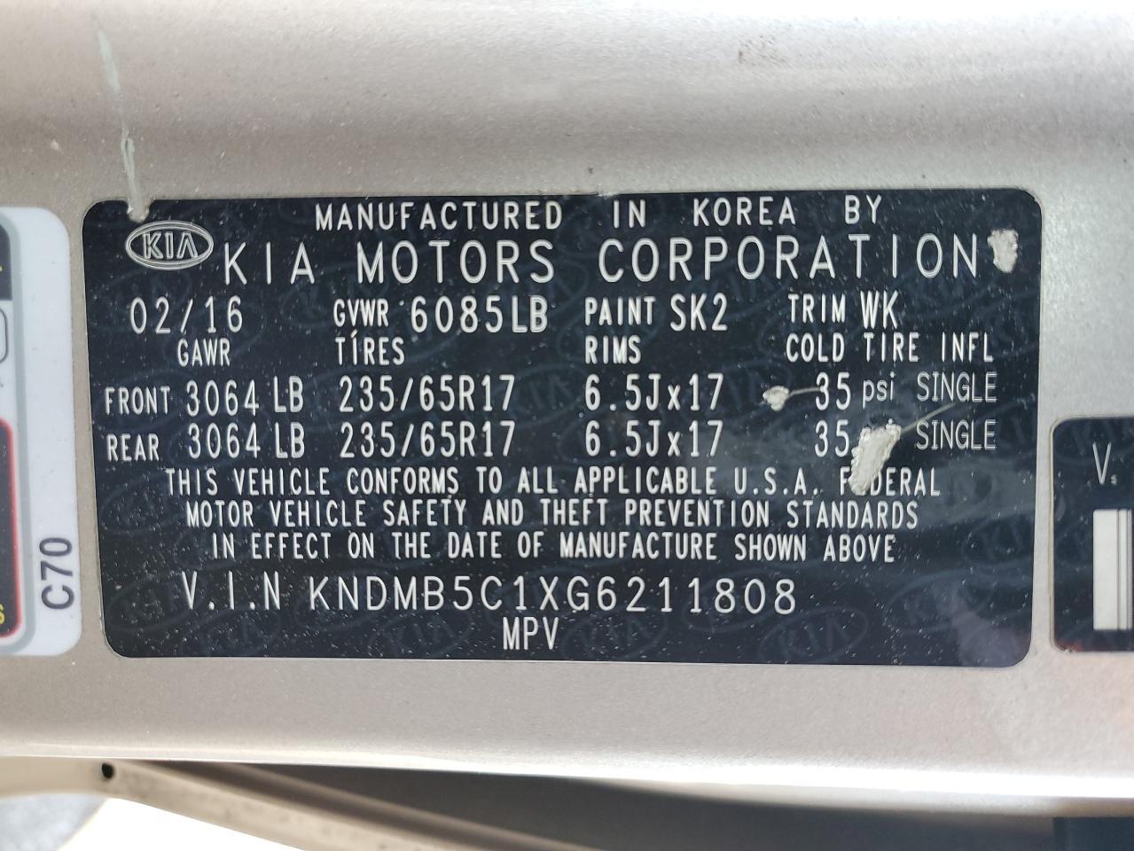 2016 KIA SEDONA
