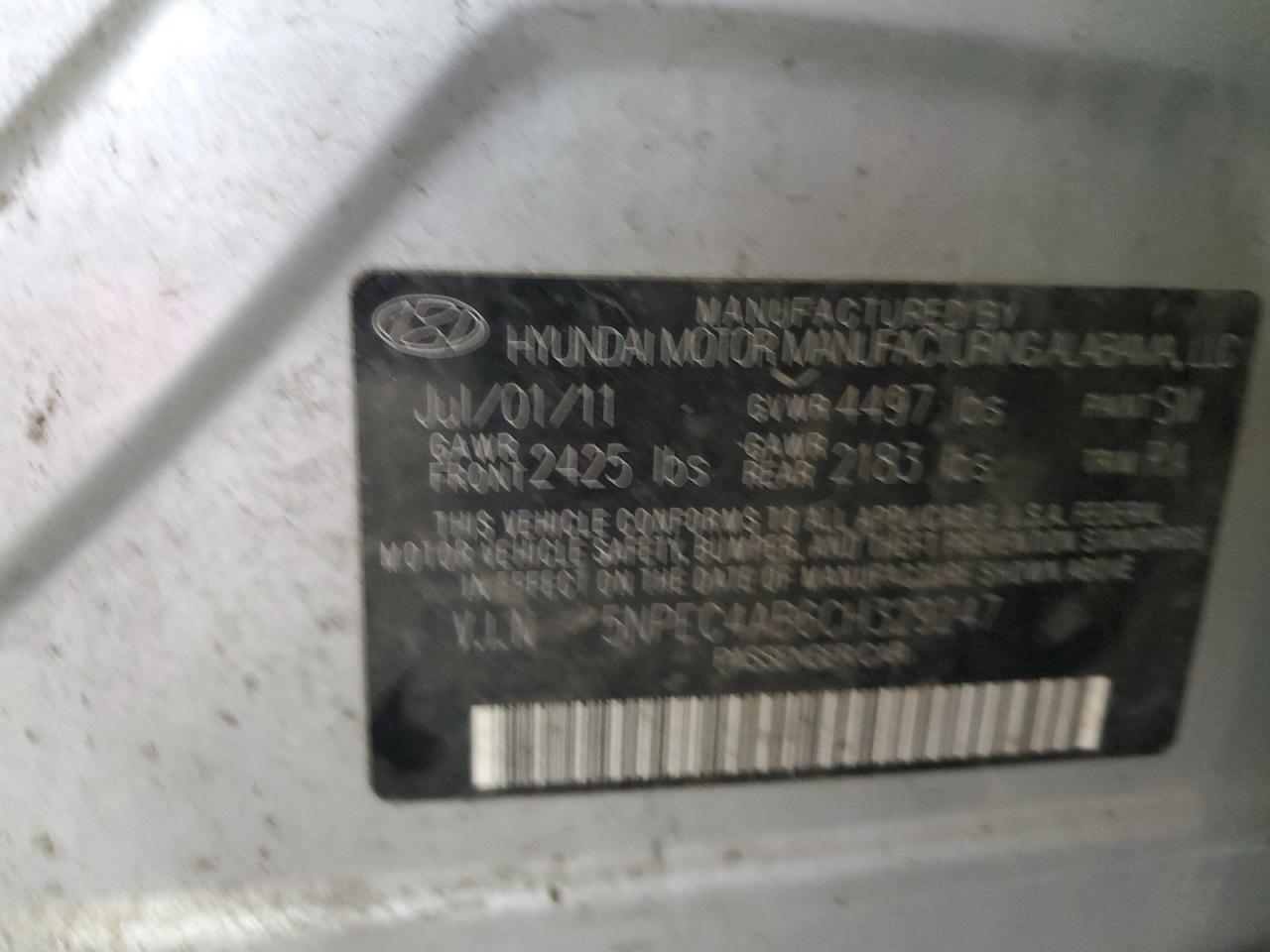 2012 HYUNDAI SONATA