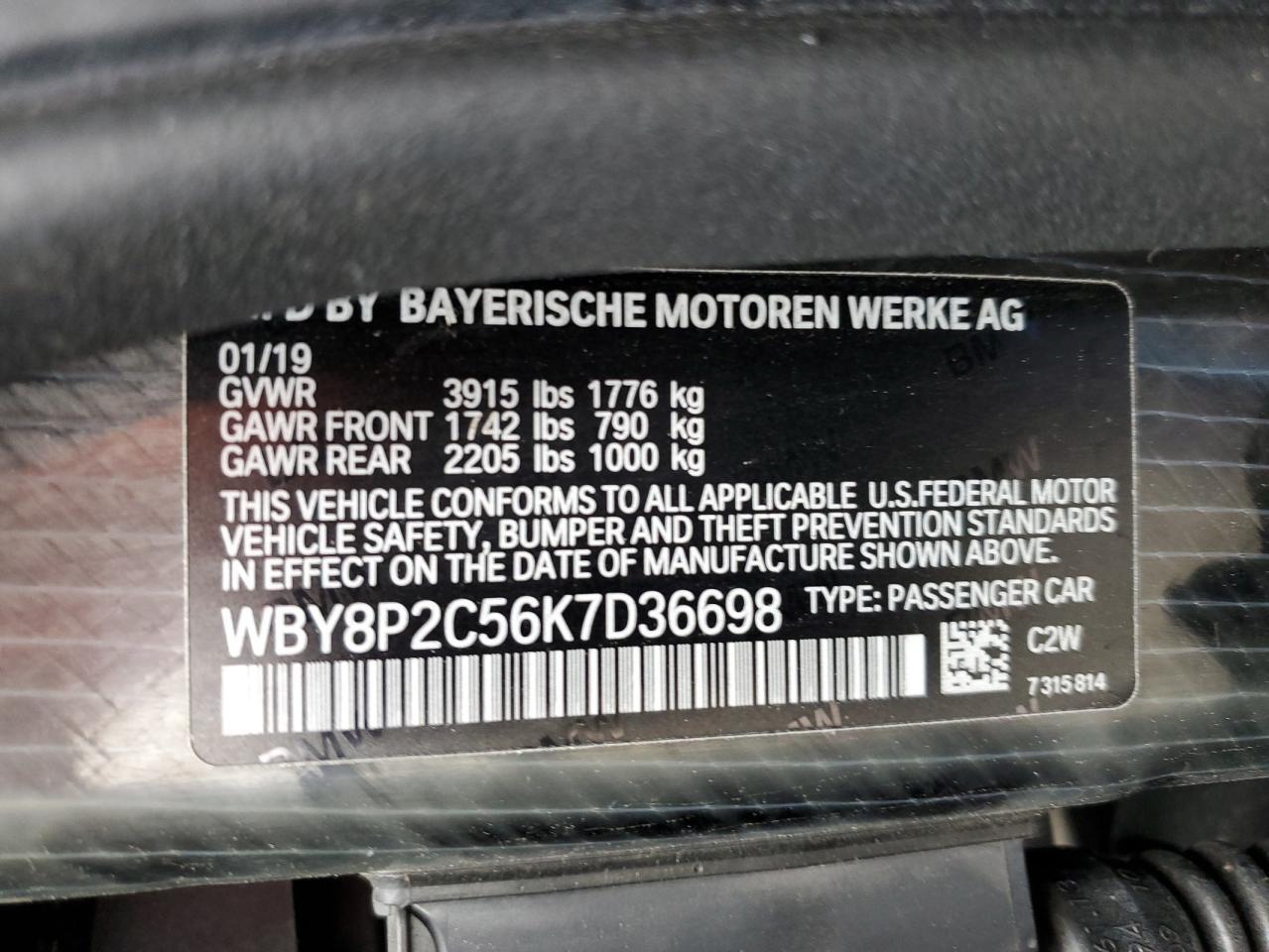 2019 BMW I Series