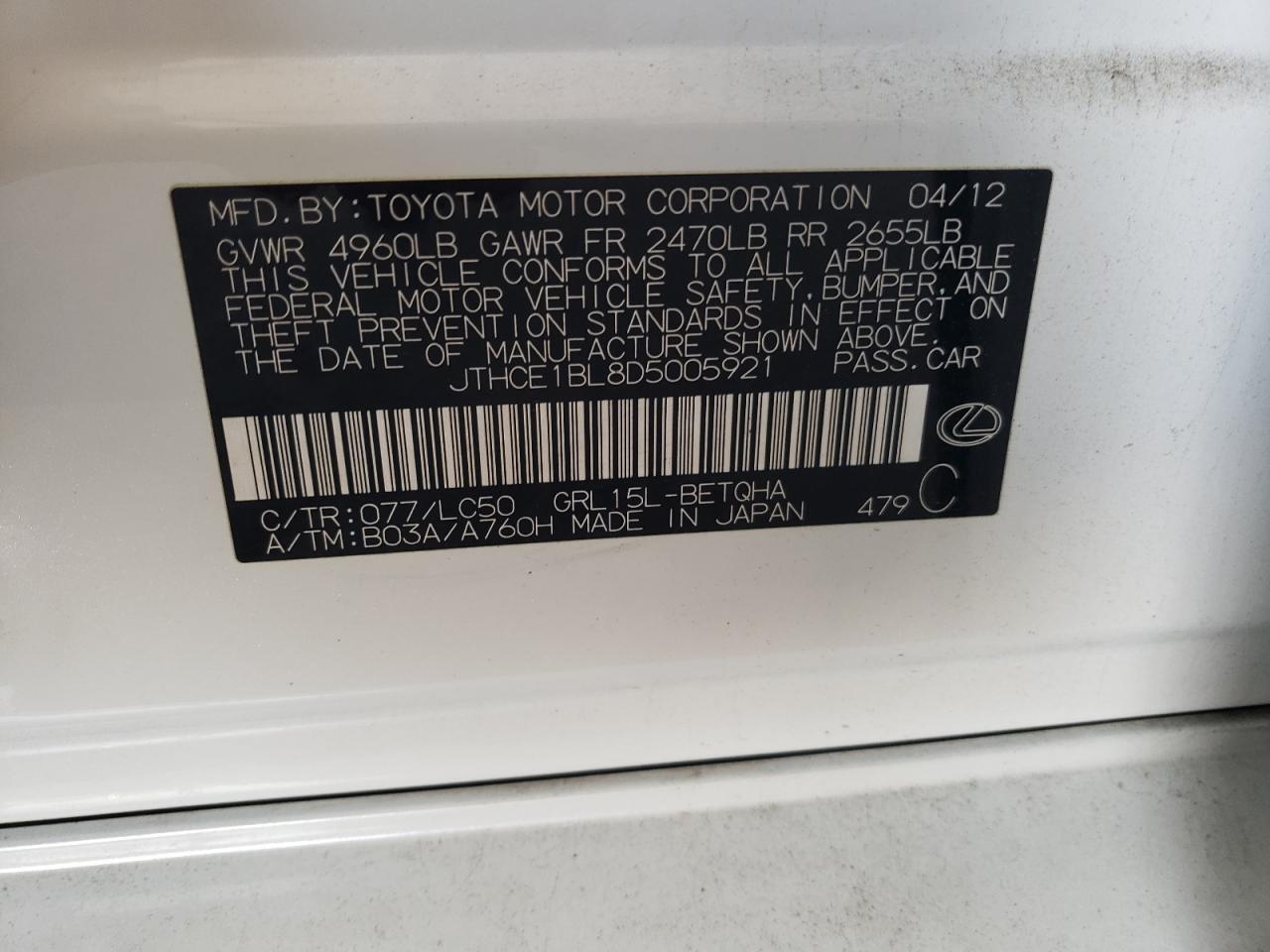 2013 LEXUS GS 350