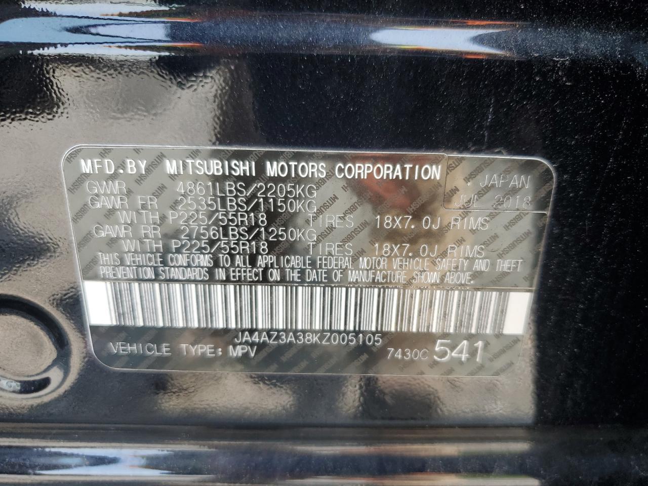 2019 MITSUBISHI outlander