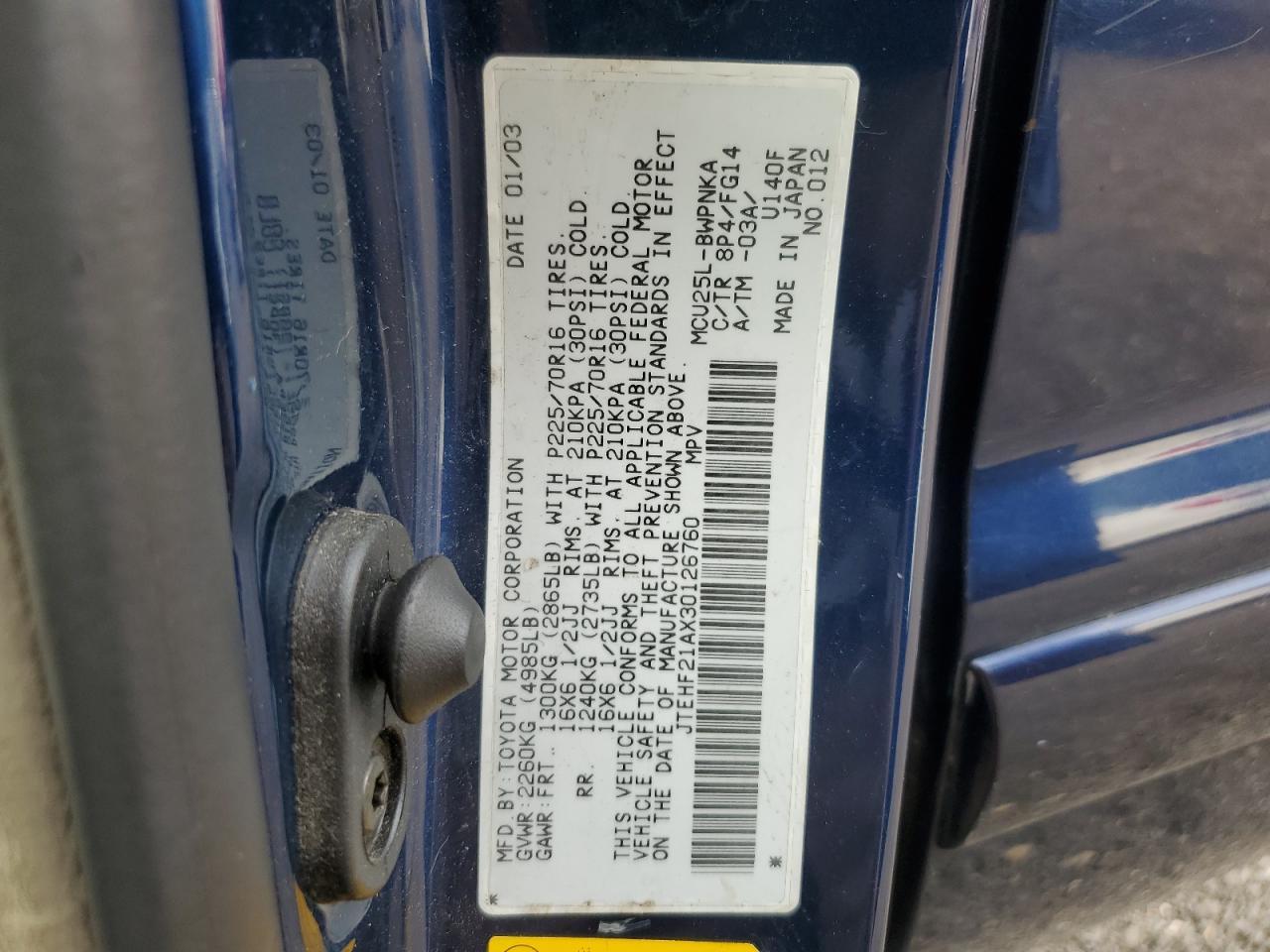 2003 TOYOTA HIGHLANDER
