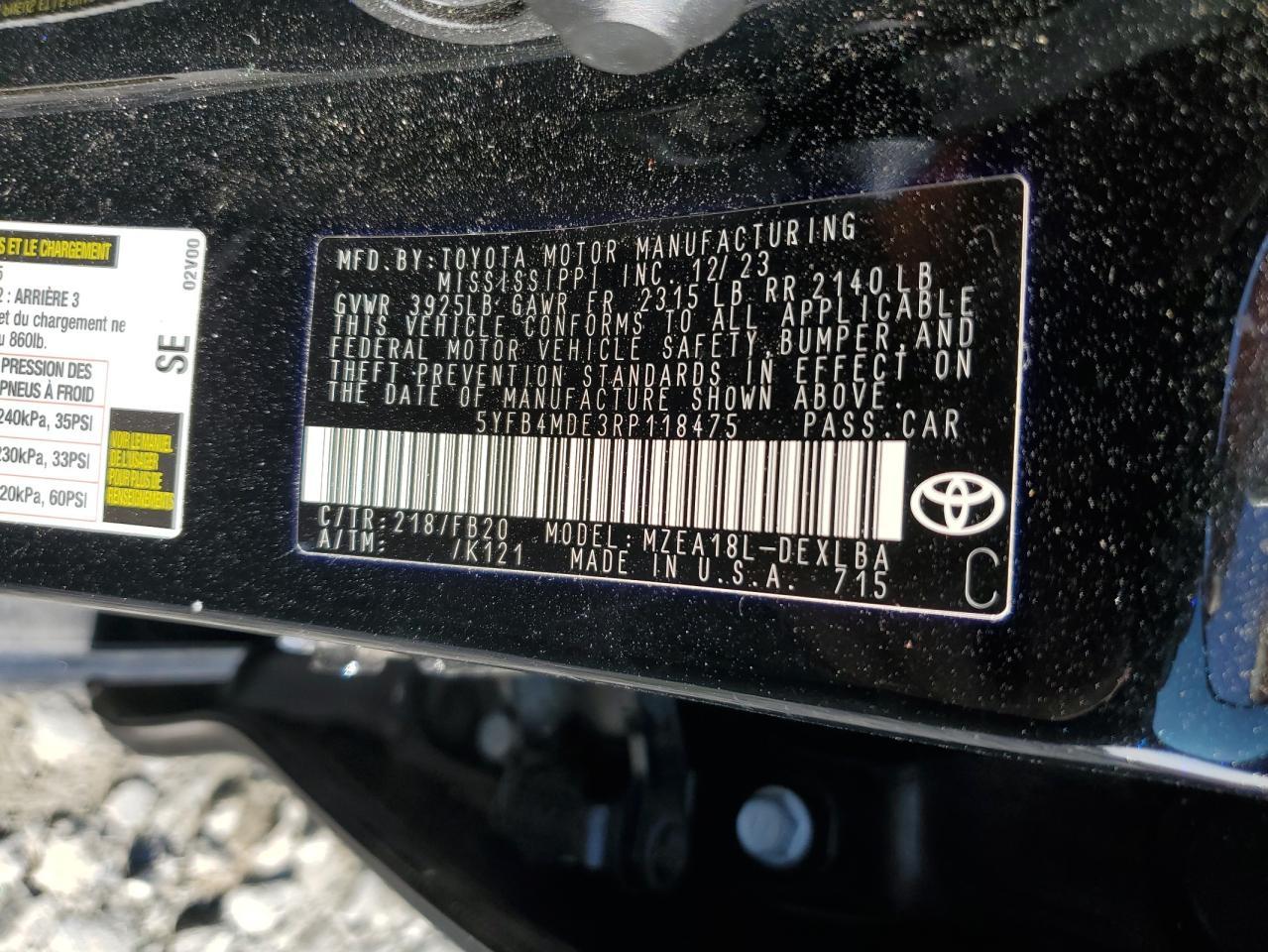 2024 TOYOTA COROLLA