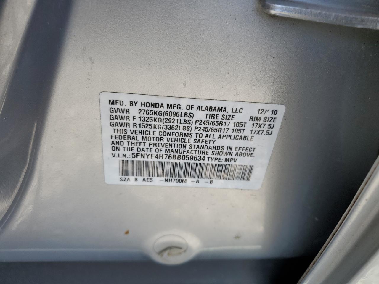 2011 HONDA PILOT