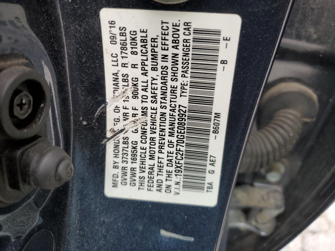 2016 HONDA CIVIC