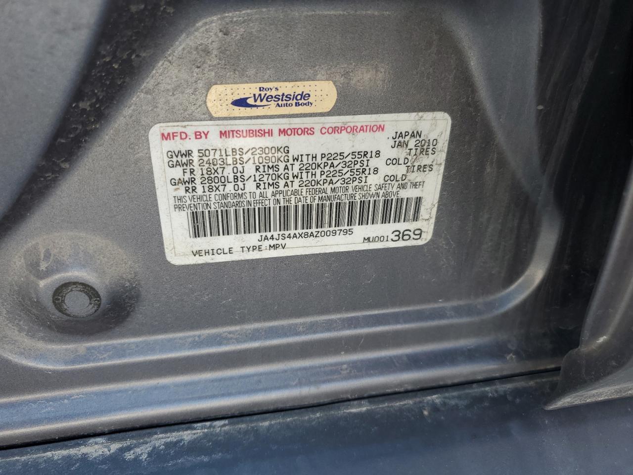 2010 MITSUBISHI outlander