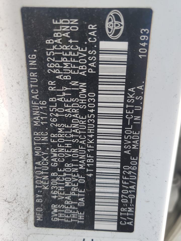 2017 TOYOTA CAMRY