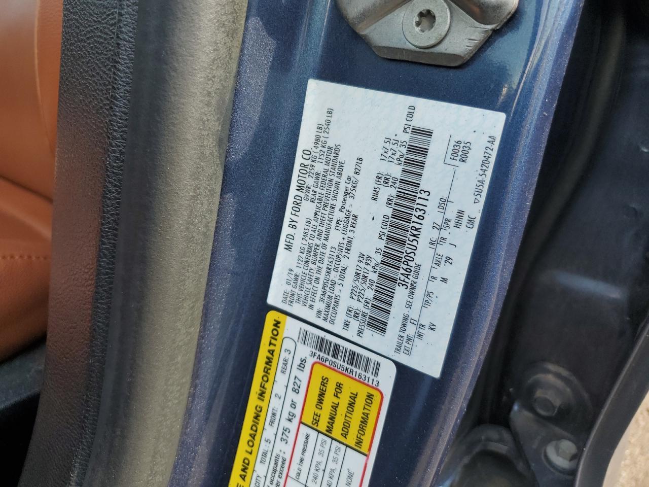 2019 FORD FUSION