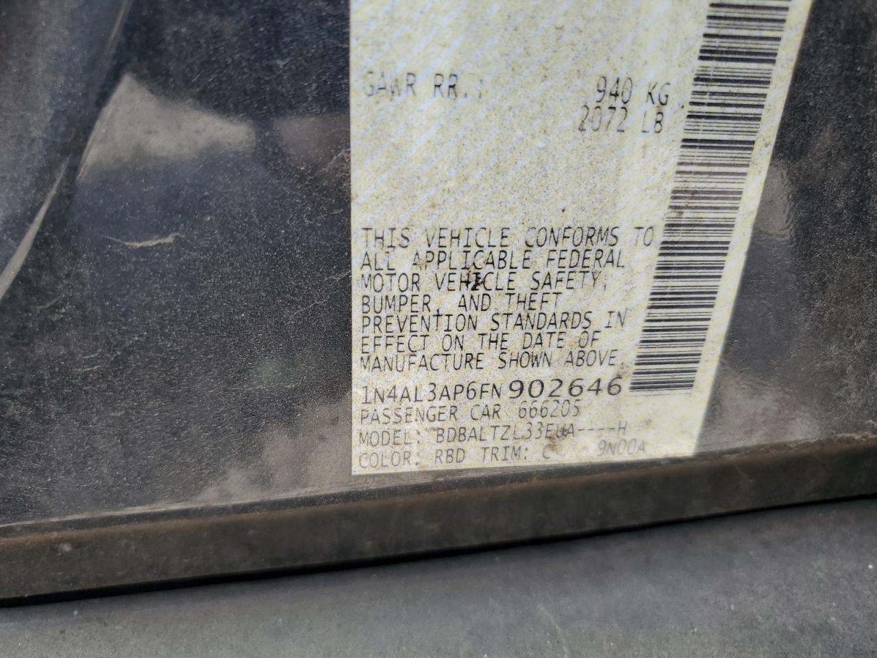 2015 NISSAN ALTIMA