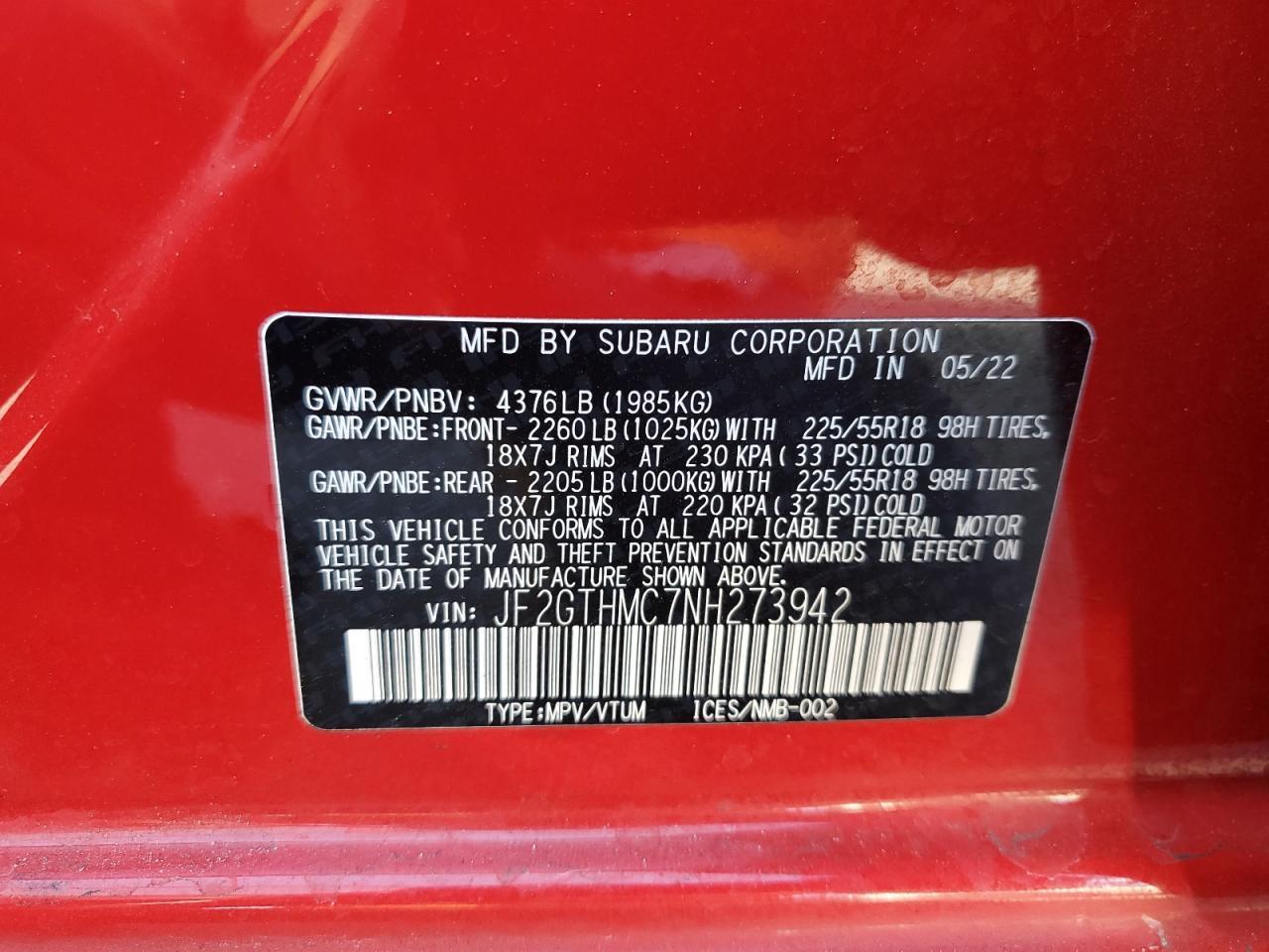 2022 SUBARU Crosstrek