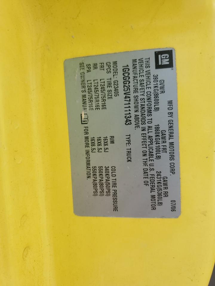 2007 CHEVROLET EXPRESS 2500