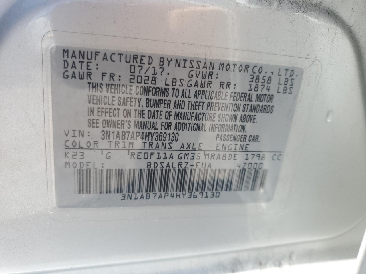 2017 NISSAN SENTRA