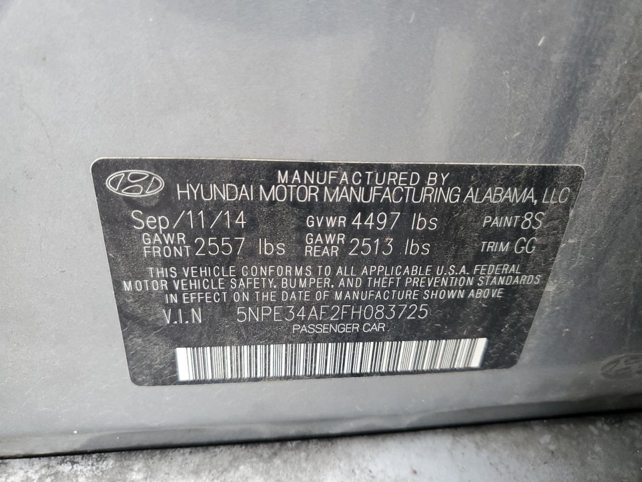 2015 HYUNDAI SONATA