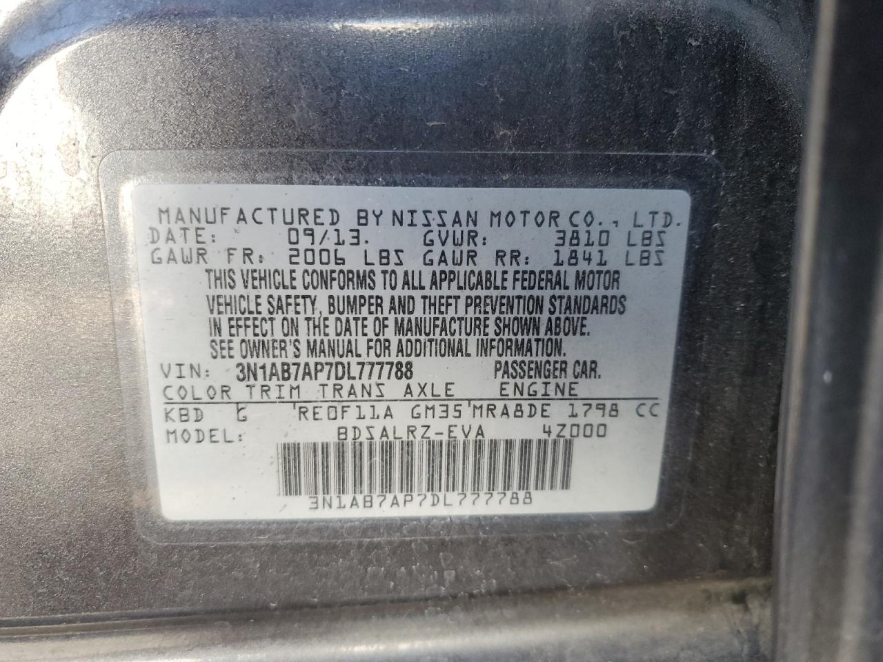2013 NISSAN SENTRA