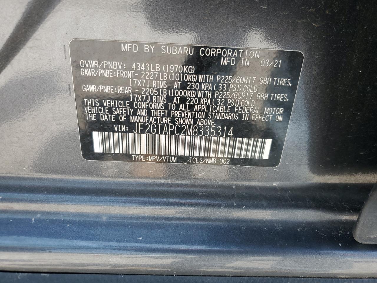 2021 SUBARU Crosstrek