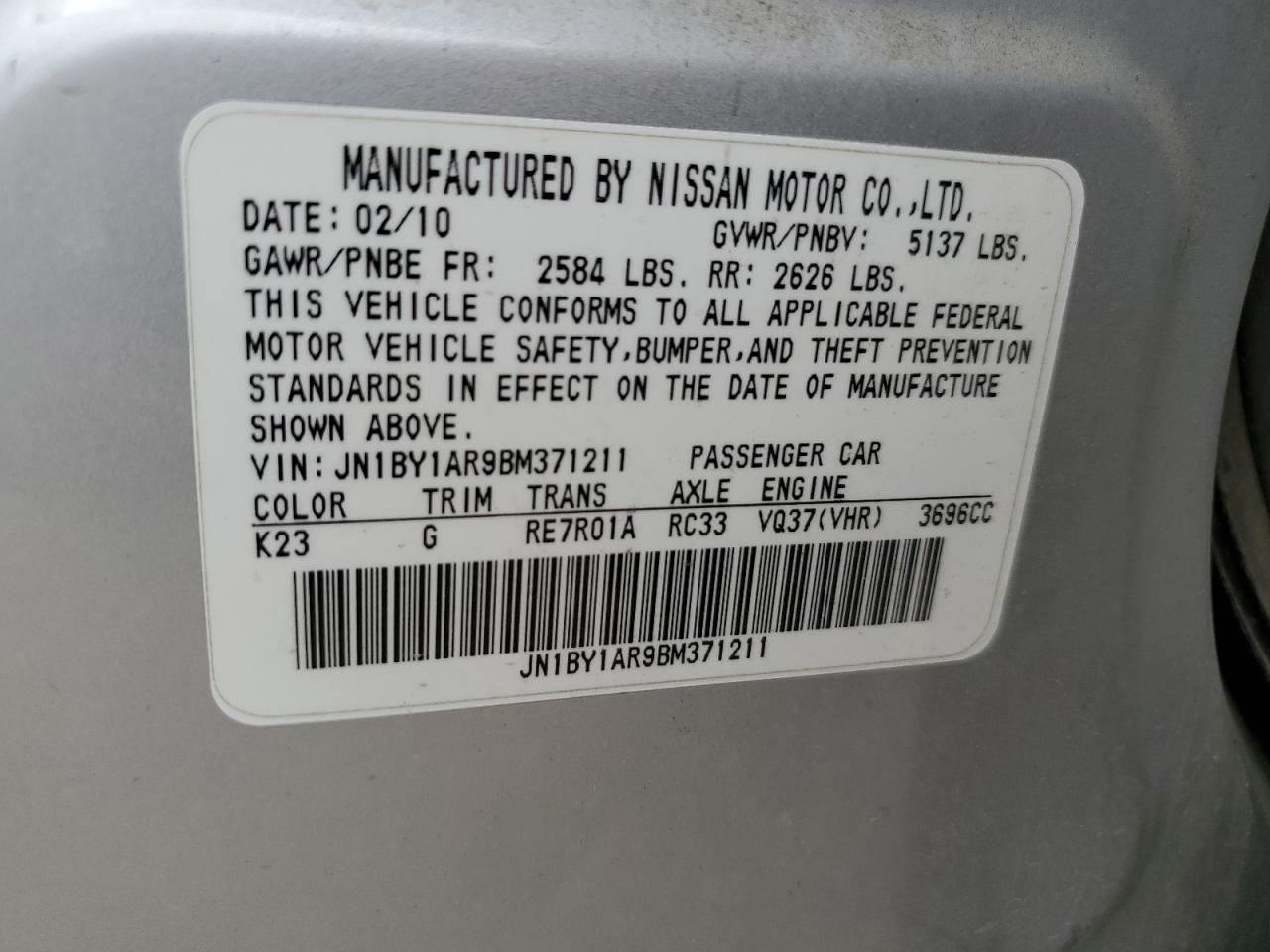 2011 INFINITI M37
