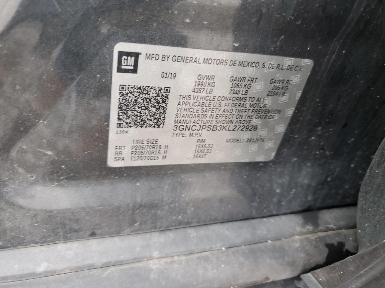2019 CHEVROLET TRAX